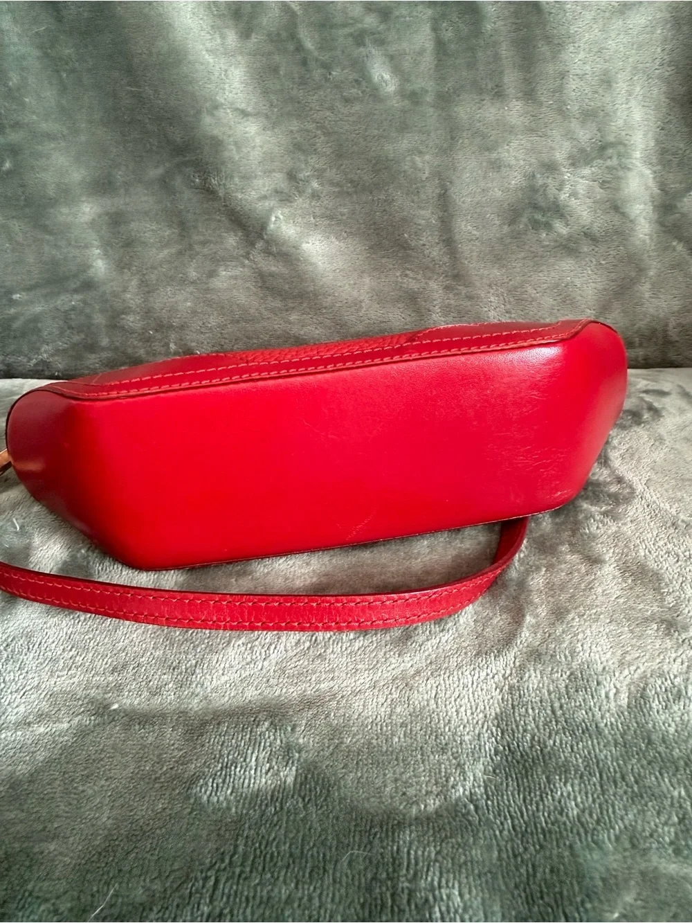 Burberry Red Pebbled Leather Dome Crossbody Bag with Gold Hardware - Picture 8 of 13